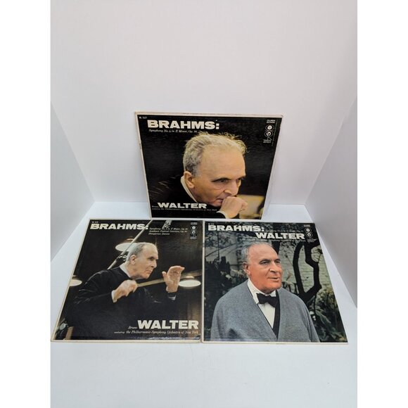 Bruno Walter Brahms Symphony No 4 Symphony No 3 Symphony No 2 Lot of 3 Albums - Picture 1 of 8